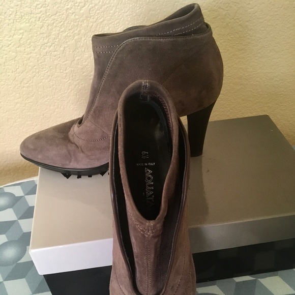Aquatalia taupe purplish booties 6.5 made in Italy - Picture 3 of 6